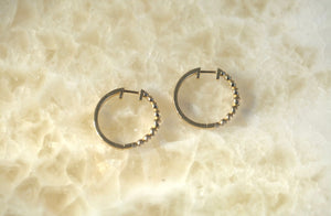 Rosebud Graduating Diamond Hoop Earrings