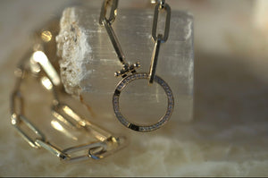 Charm Keeper & Paperclip Chain Necklace