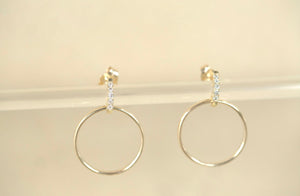 Barbie Diamond & Hoop Drop Earrings