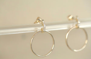 Barbie Diamond & Hoop Drop Earrings