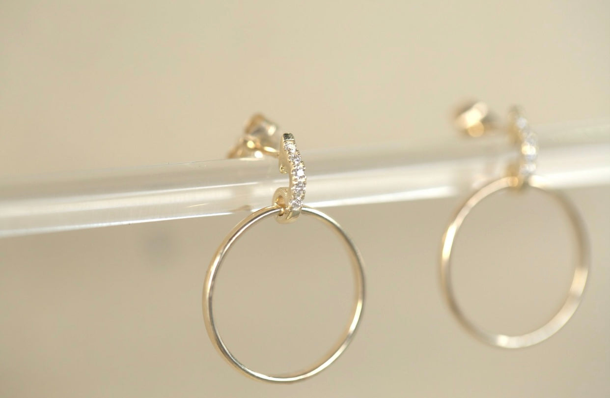 Barbie Diamond & Hoop Drop Earrings