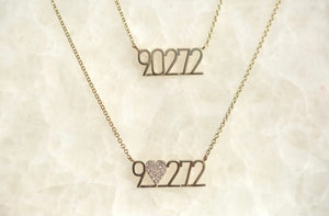 Zipcode Name Plate Necklace