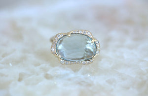 Mermaid Aquamarine & Diamond Ring