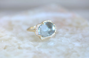 Mermaid Aquamarine & Diamond Ring