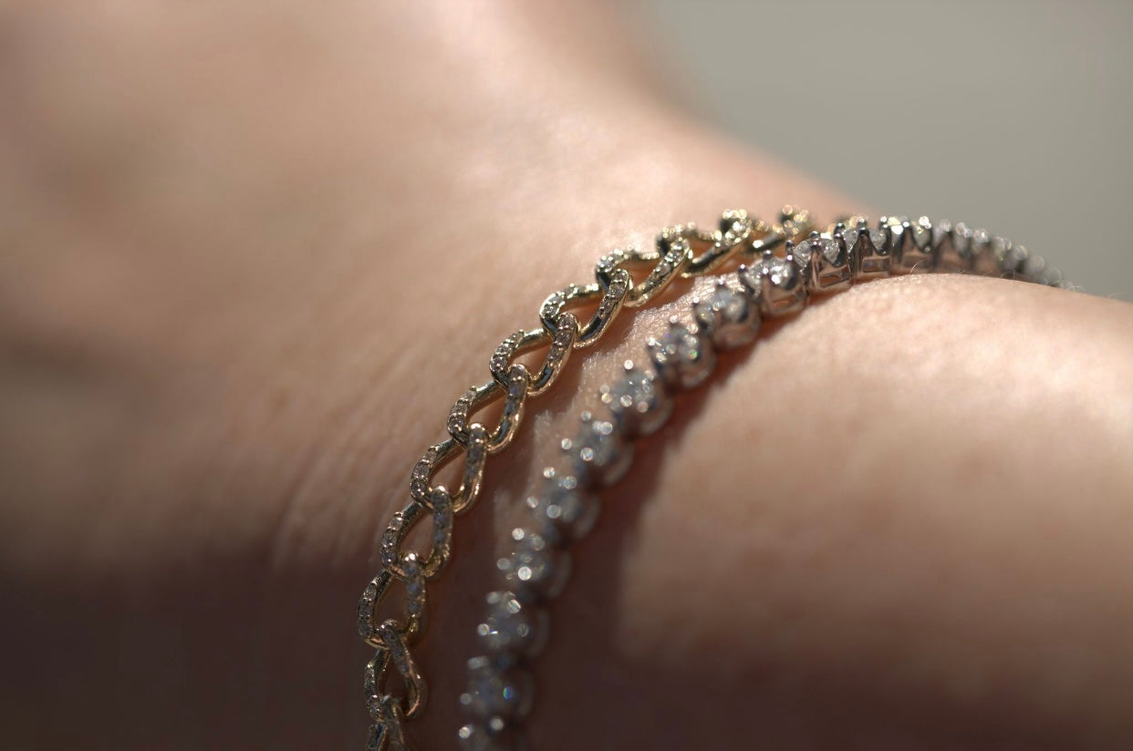 Pave Diamond Cuban Chain Link Bracelet