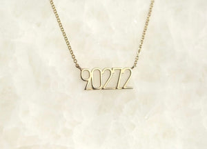 Zipcode Name Plate Necklace