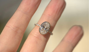 3.45ct Oval Lab Diamond Bezel Engagement Ring