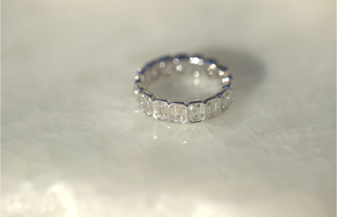 Emerald Cut Lab Diamond Eternity Band