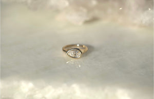 1.05CT Pear Lab Diamond Bezel Set East West