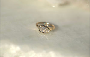 1.05CT Pear Lab Diamond Bezel Set East West
