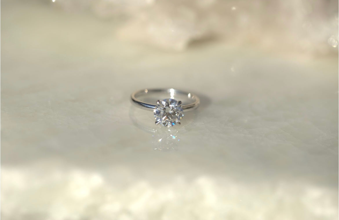 2.10CT Round Lab Diamond Engagement Ring