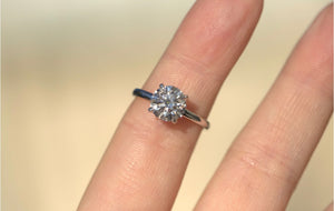 2.10CT Round Lab Diamond Engagement Ring