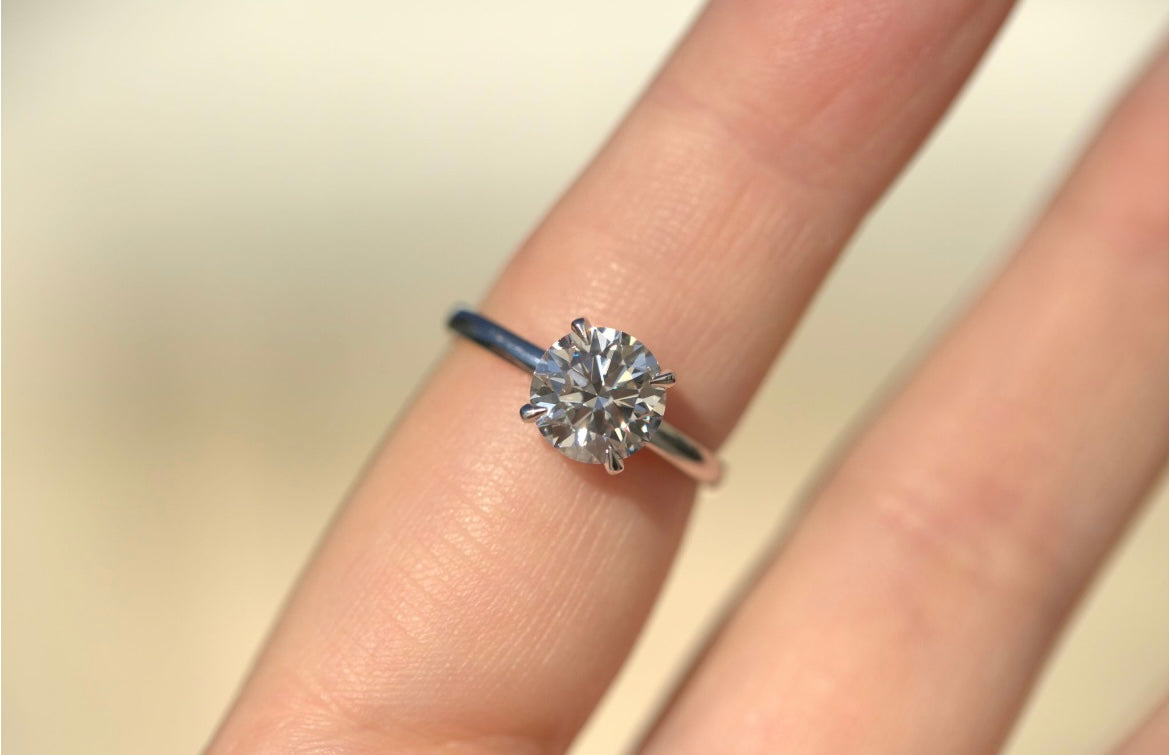 2.10CT Round Lab Diamond Engagement Ring