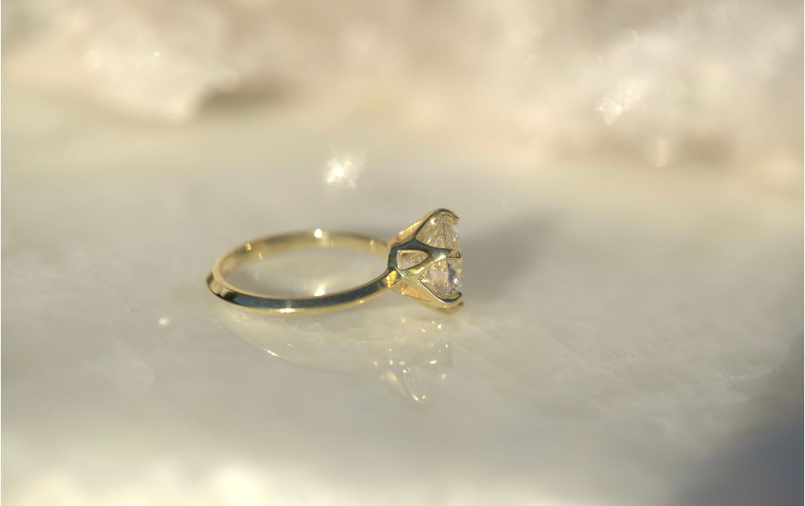 3.01CT Round Solitaire Lab Diamond Engagement Ring