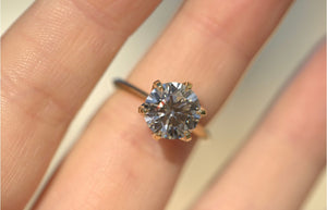3.01CT Round Solitaire Lab Diamond Engagement Ring