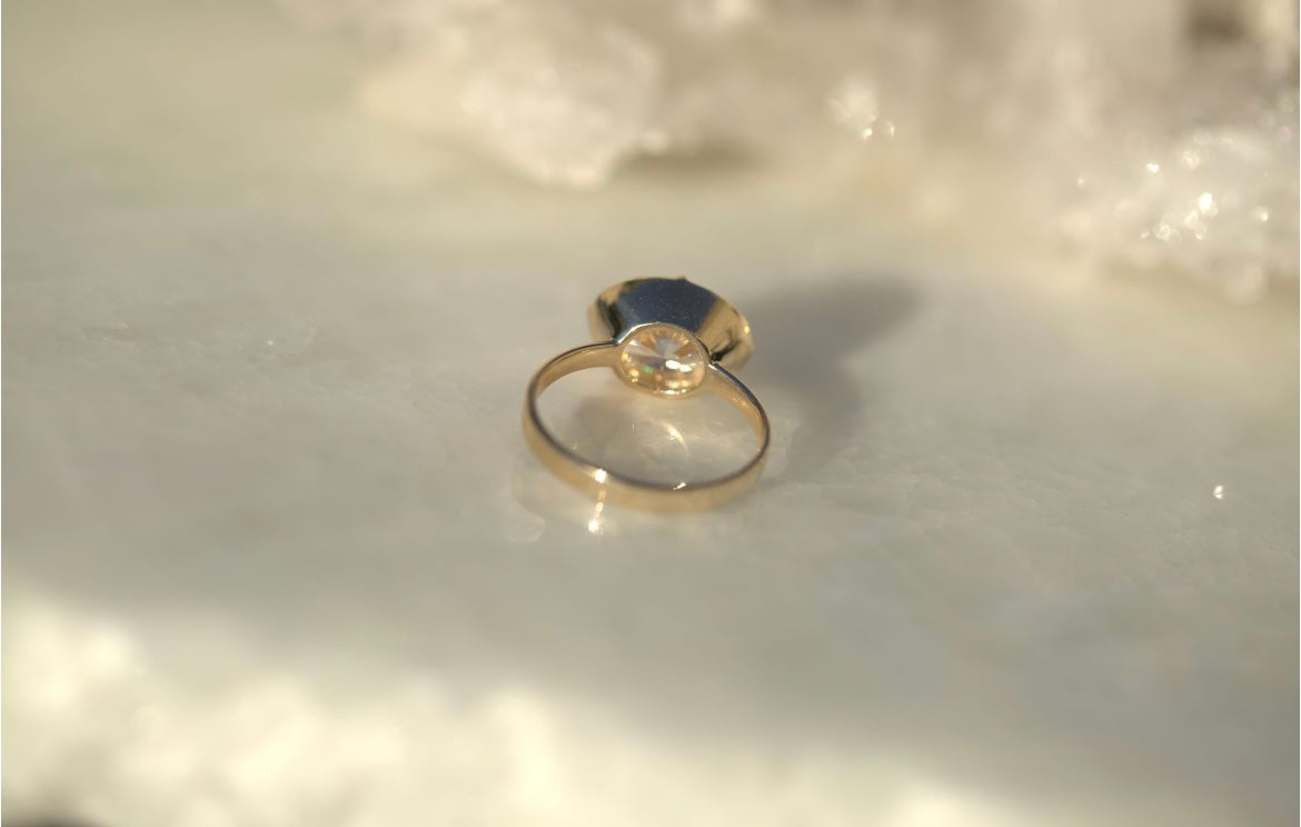 3.05CT Oval Lab Diamond East West Engagement Ring