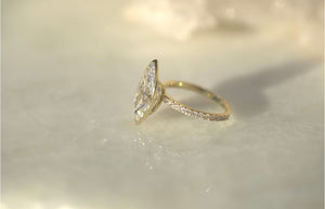 4.18CT Marquise Lab Diamond Bezel Engagement Ring