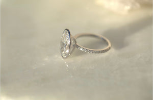 4.5CT Oval Lab Diamond Bezel Engagement Ring