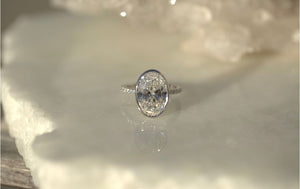 4.5CT Oval Lab Diamond Bezel Engagement Ring