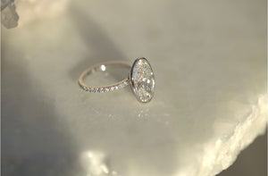 4.5CT Oval Lab Diamond Bezel Engagement Ring