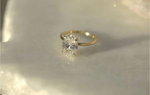 3.01CT Oval Lab Diamond Engagement Ring