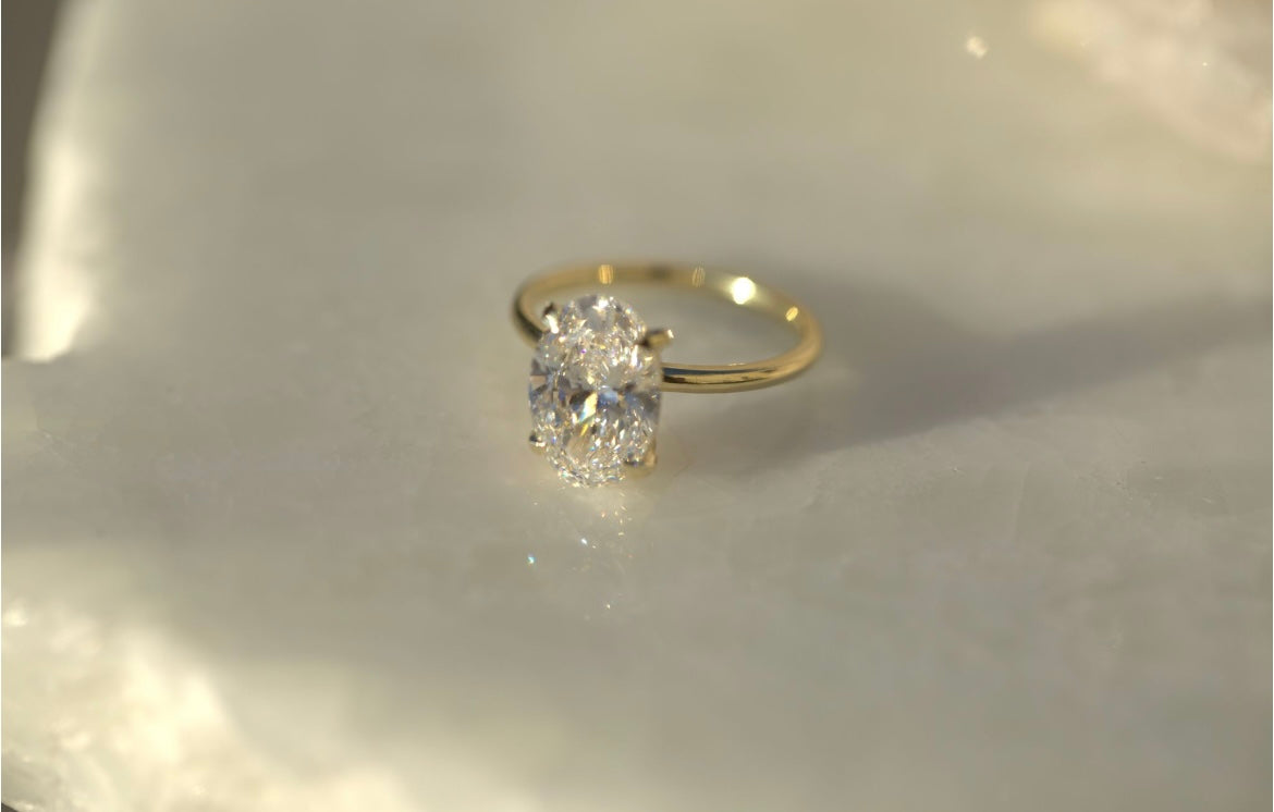 3.01CT Oval Lab Diamond Engagement Ring