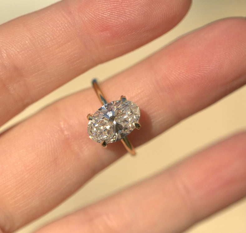3.01CT Oval Lab Diamond Engagement Ring