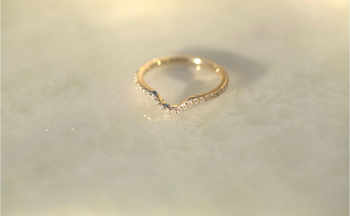 Curved Contour Diamond Eternity Wedding Band