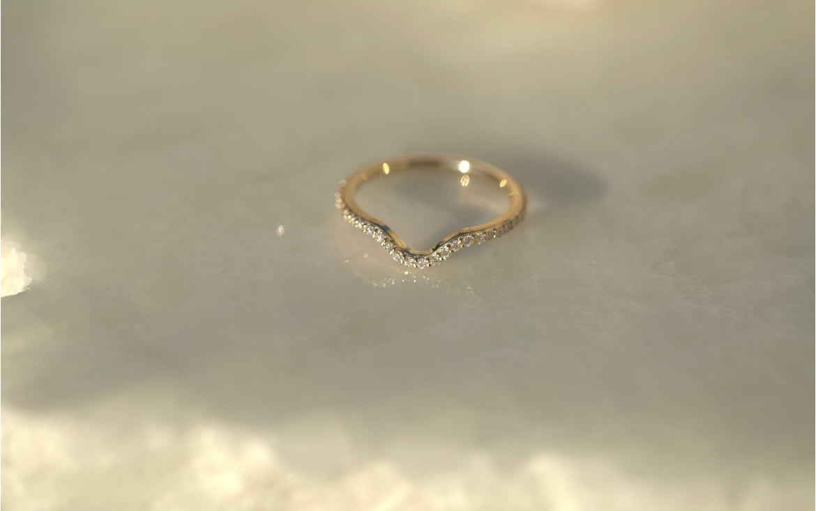 Curved Contour Diamond Eternity Wedding Band