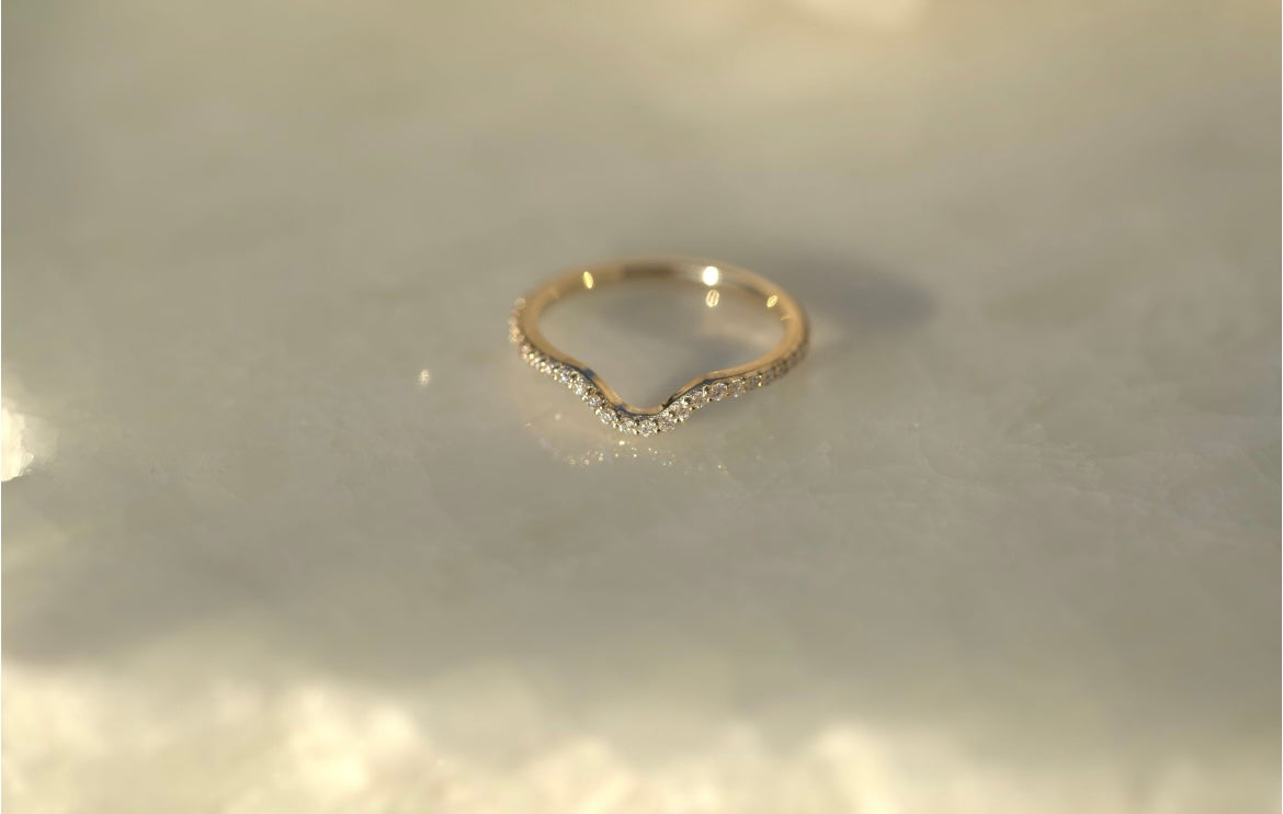 Curved Contour Diamond Eternity Wedding Band