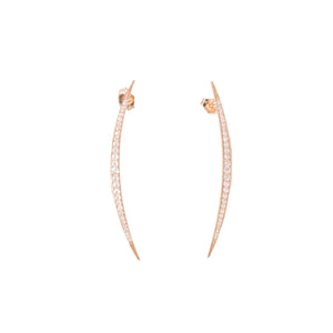 Large Crescent Graduating Diamond Stud Earrings