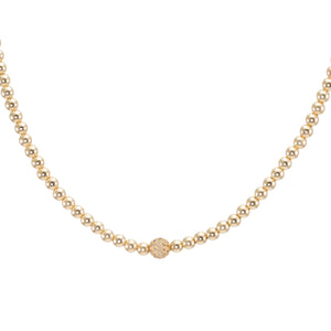 Champagne Diamond Bead Choker Necklace