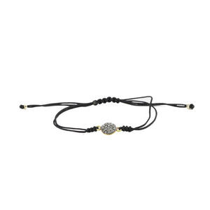 Pave Champagne Diamond Disc Twine Bracelet