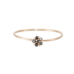 Black Diamond Flower Ring