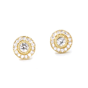 Small Vintage Diamond Stud Earrings