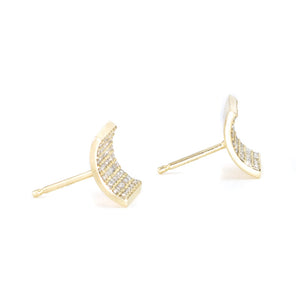 Pave Curve Diamond Studs