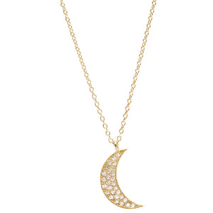 Crescent Moon Diamond Necklace