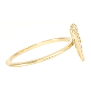 Folded Heart Diamond Ring