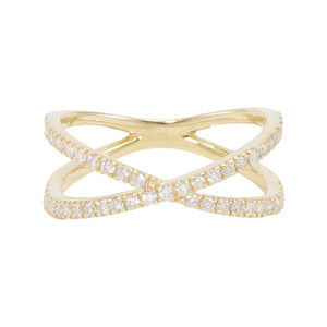 Slim Criss Cross Diamond Ring