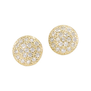 Medium Diamond Disc Stud Earrings