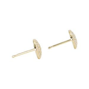 Medium Diamond Disc Stud Earrings