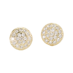 Small Diamond Disc Stud Earrings