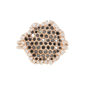 Honeycomb Black Diamond Ring