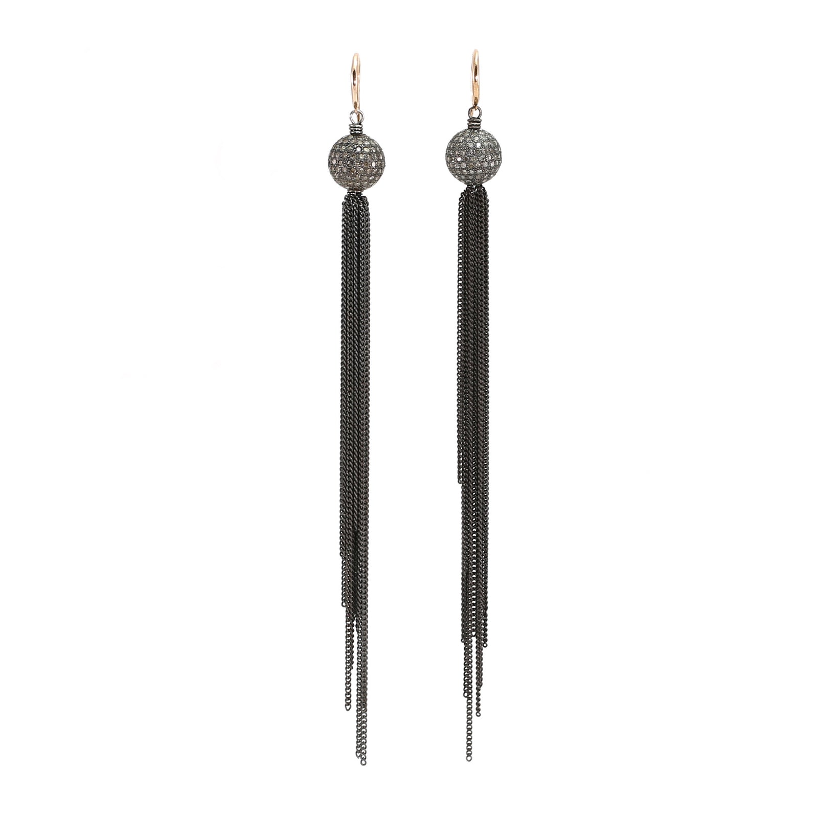Champagne Diamond Tassel Earrings
