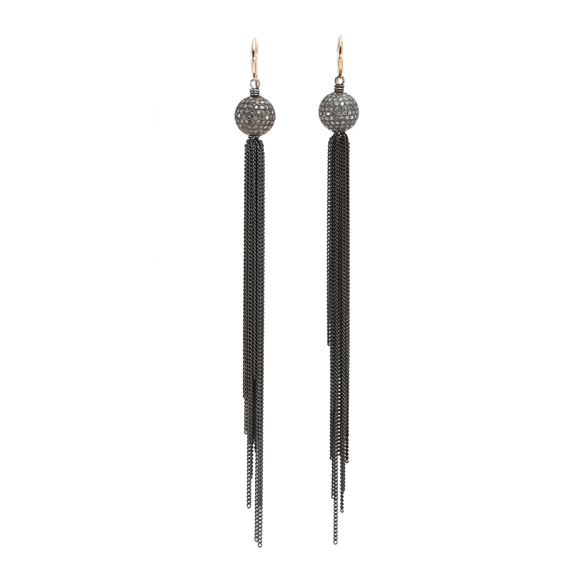 Champagne Diamond Tassel Earrings