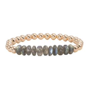 6mm Gold Filled Beads with Labradorite Bracelet