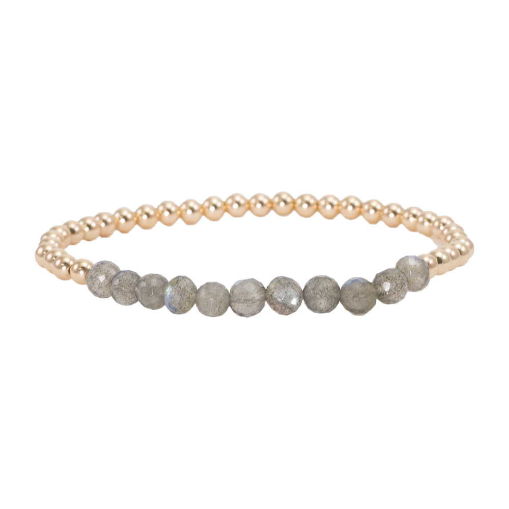 4mm Gold Filled Beads with Labradorite Bracelet