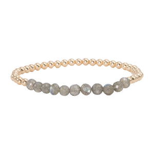 4mm Gold Filled Beads with Labradorite Bracelet