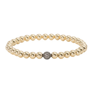 5mm Gold Filled Beads with Champagne Diamond Bead Bracelet