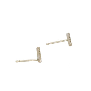 Curve Bar Diamond Stud Earrings